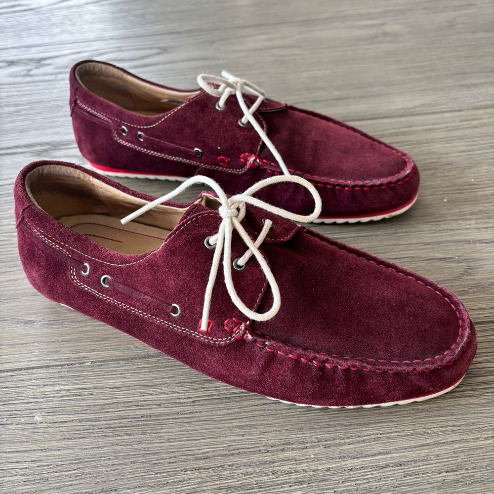 Kazar Men's Cranberry Suede Boat Shoes - EU 43 (US 9.5-10) - Retail $369